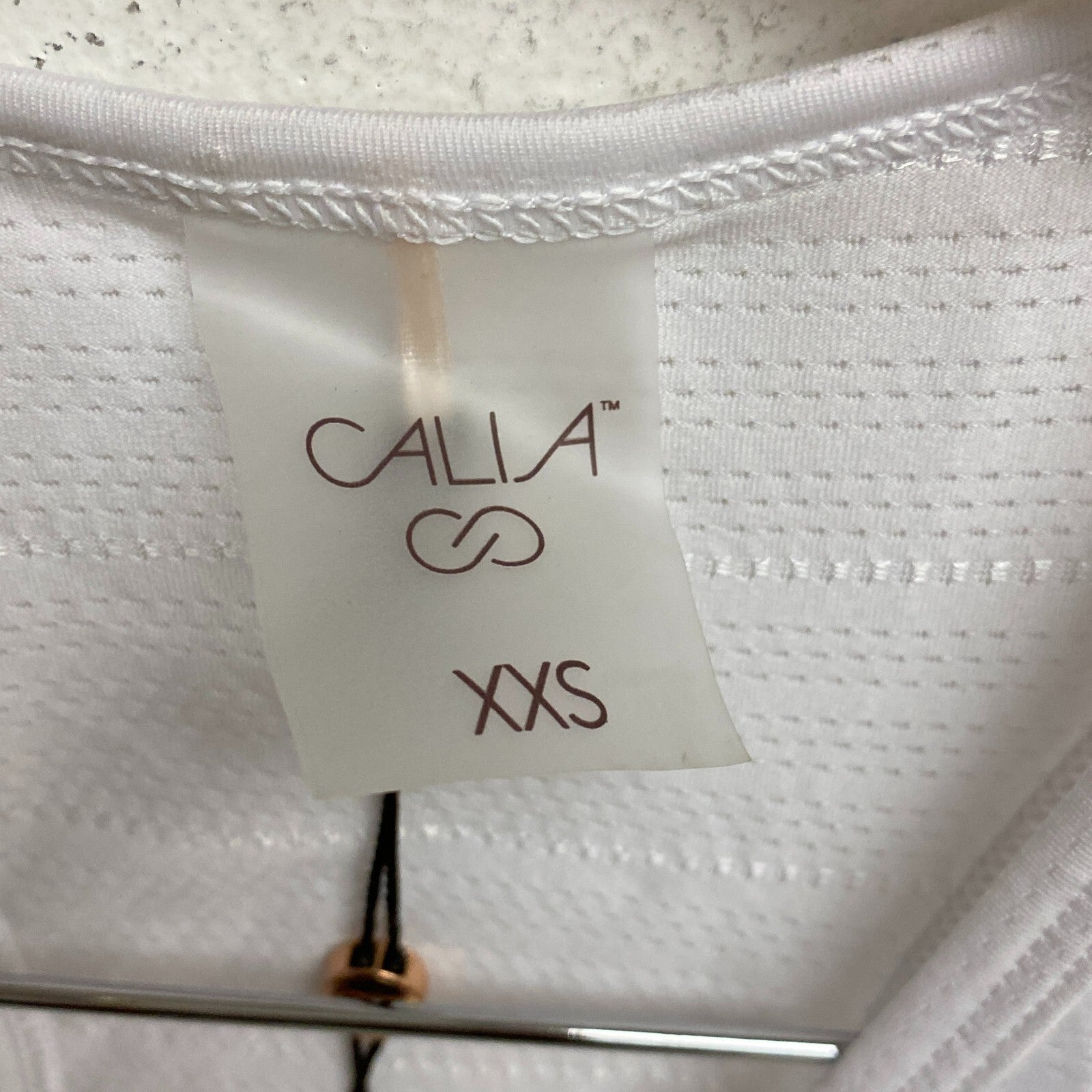 CALIA Women's Scoop Racer Tank Pure White Sleeveless Solid WAX11205XFS