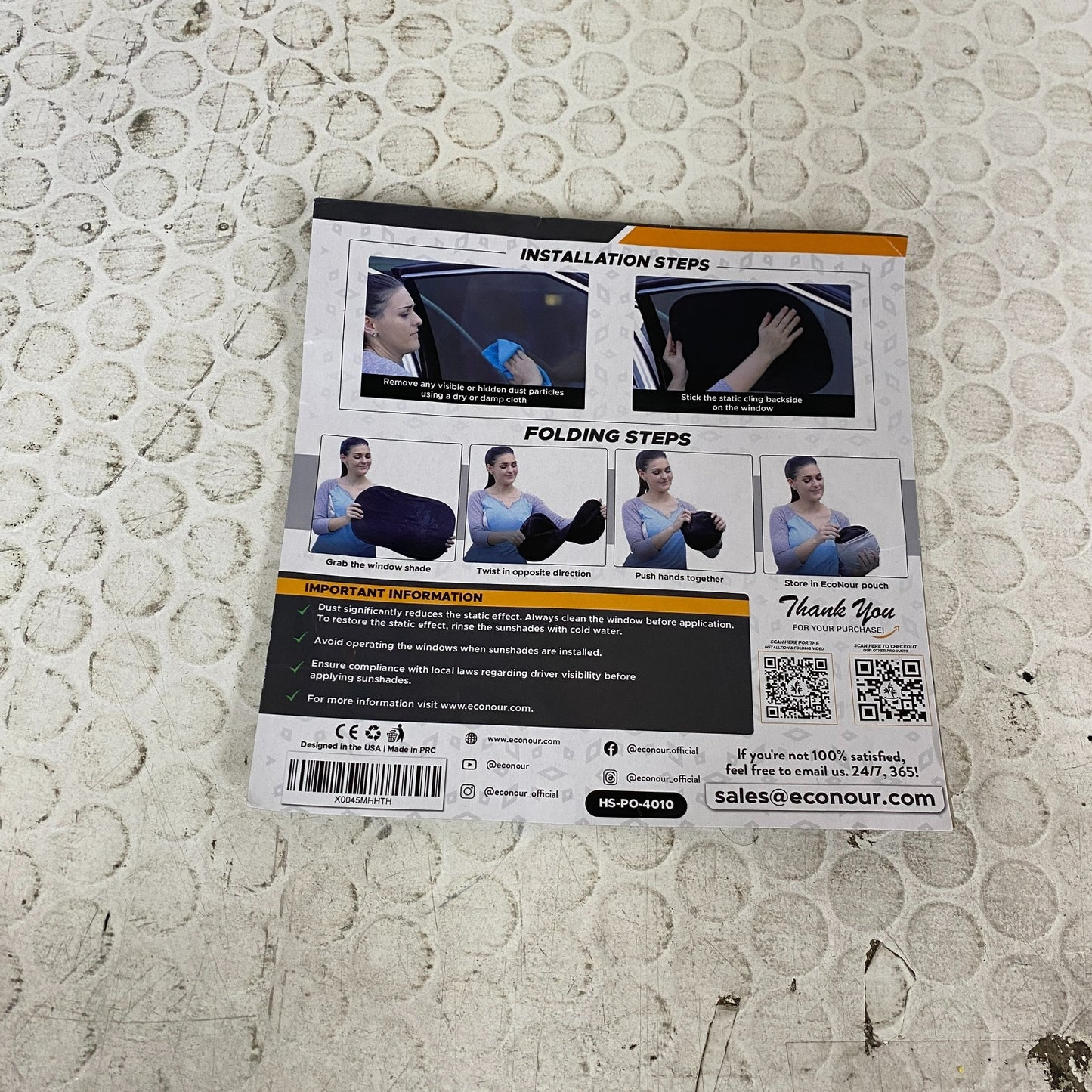 EcoNour Car Window Sun Shades Baby UV Protection 4 Pack Medium 20x12