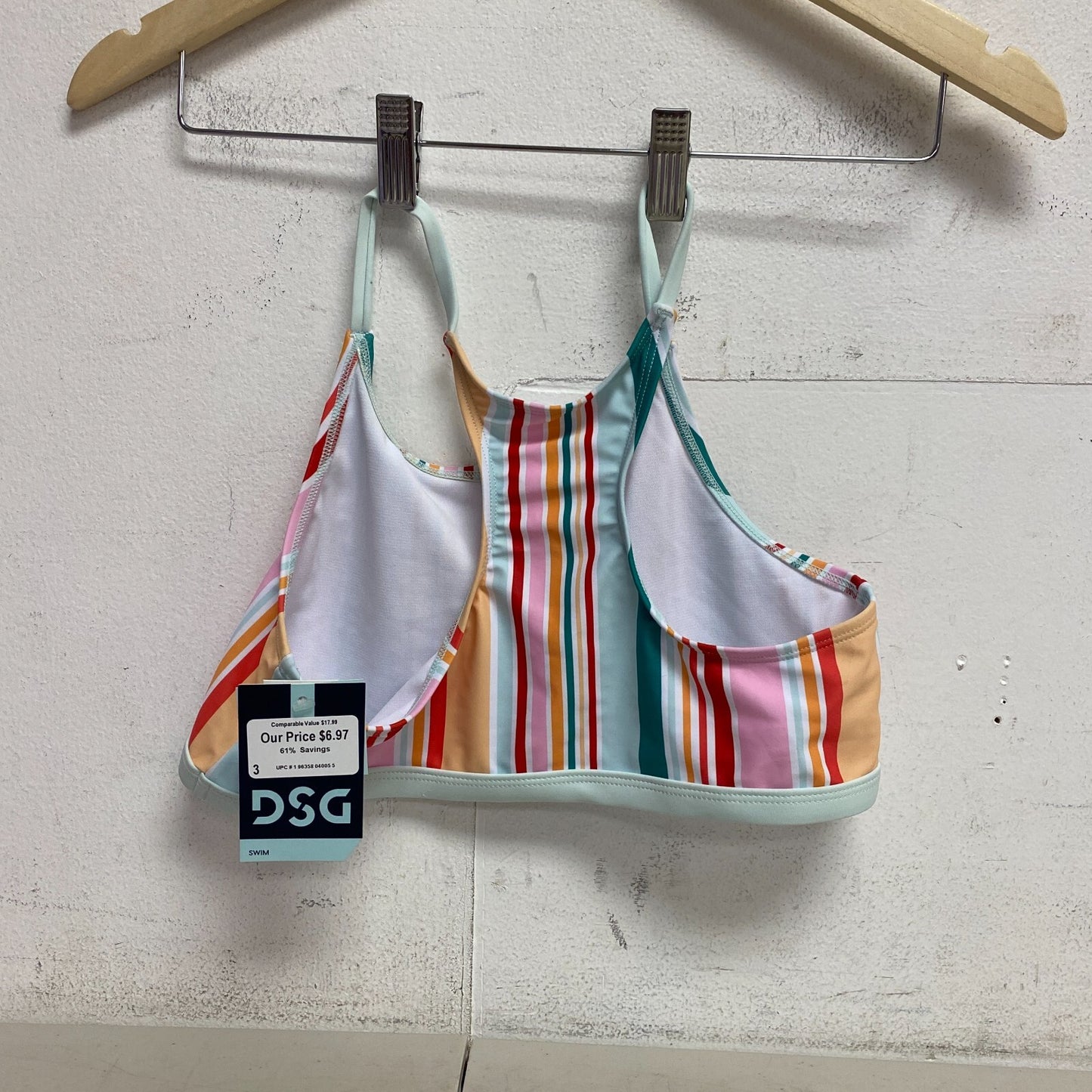DSG Girls Core Swim Colorful Top Spaghetti Straps Popsicle Stripe DSG8110 New
