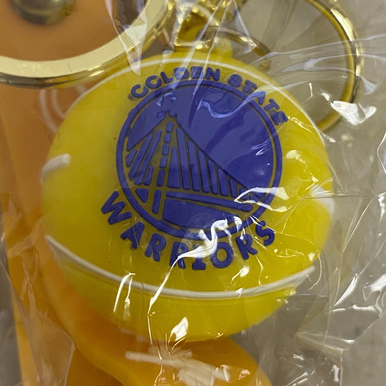 New! Assorted Silicone Golden State Warriors Basketball Keychain With Accessory