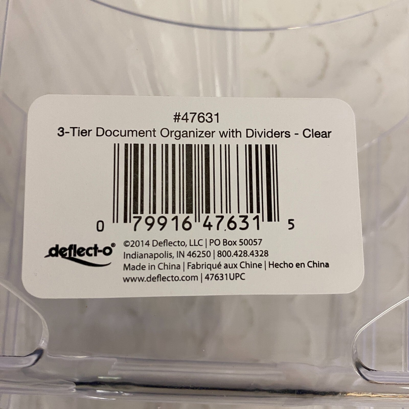 Deflect-O 3-Tier Clear Document Organizer w/6 Dividers 14″x11.5″