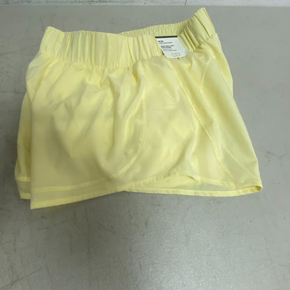 Calia Womens Ruched 2 in 1 Short Lemon Chiffon Run Solid Stylish WAX12279