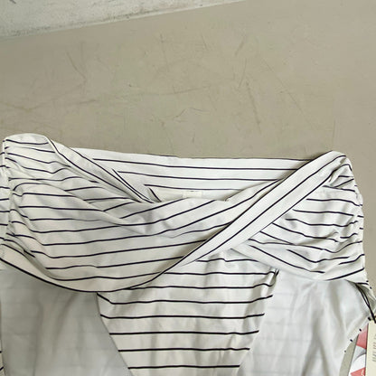 Calia Womens HR Twist Front Bottom Stripe White  Stylish Trendy WSA22401PRT