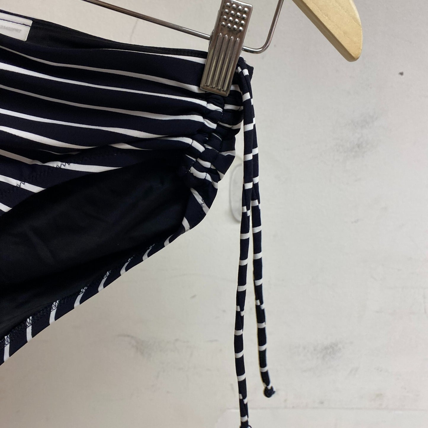 CALIA Women's Adjustable Rise Ruched Side Bottom Stripe Black WSA23402PRT