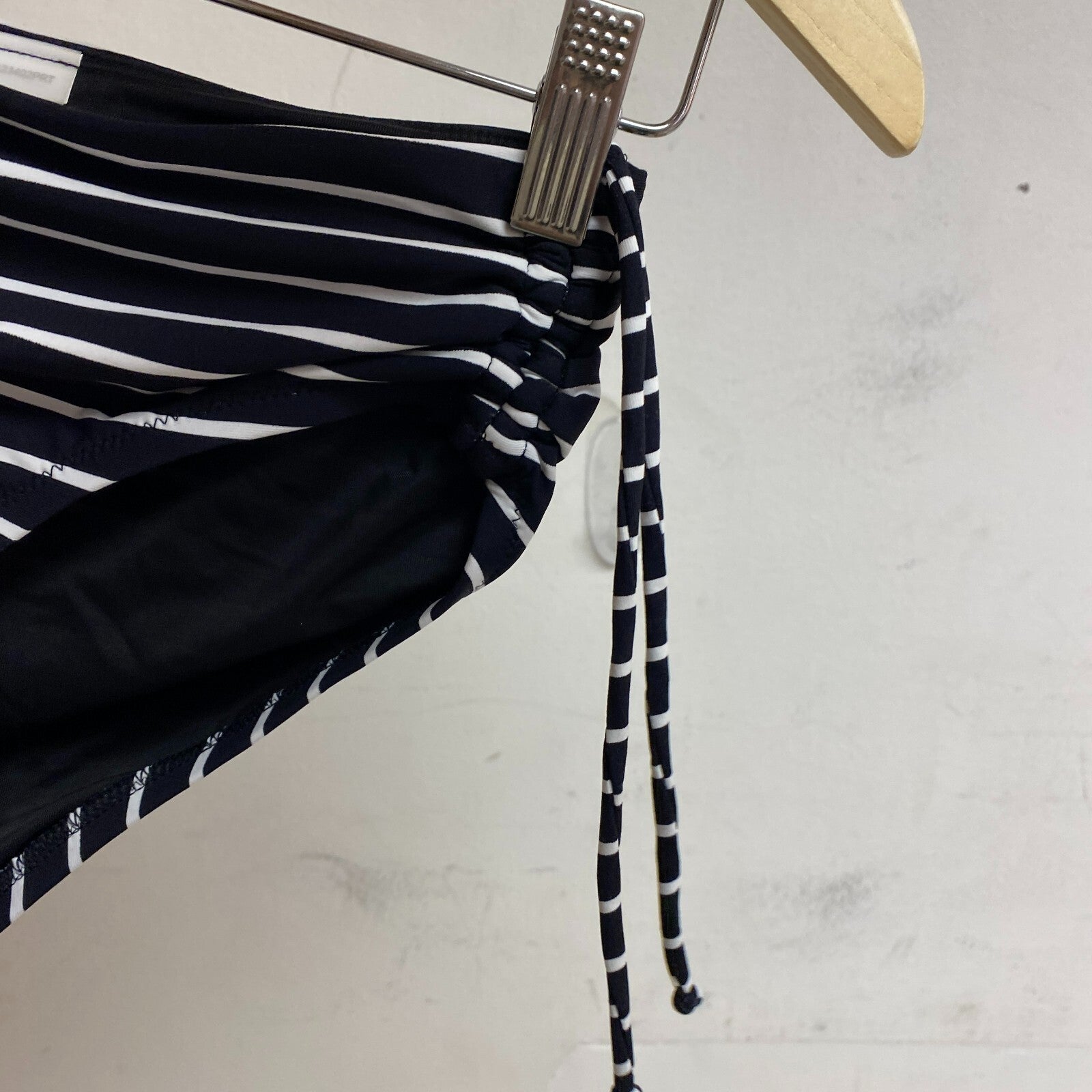 CALIA Women's Adjustable Rise Ruched Side Bottom Stripe Black WSA23402PRT