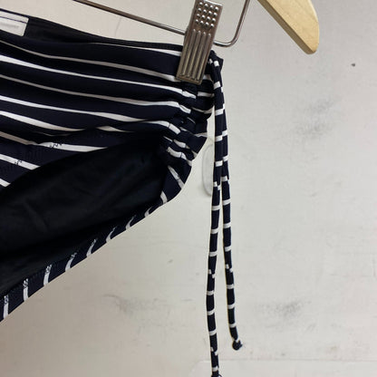 CALIA Women's Adjustable Rise Ruched Side Bottom Stripe Black WSA23402PRT