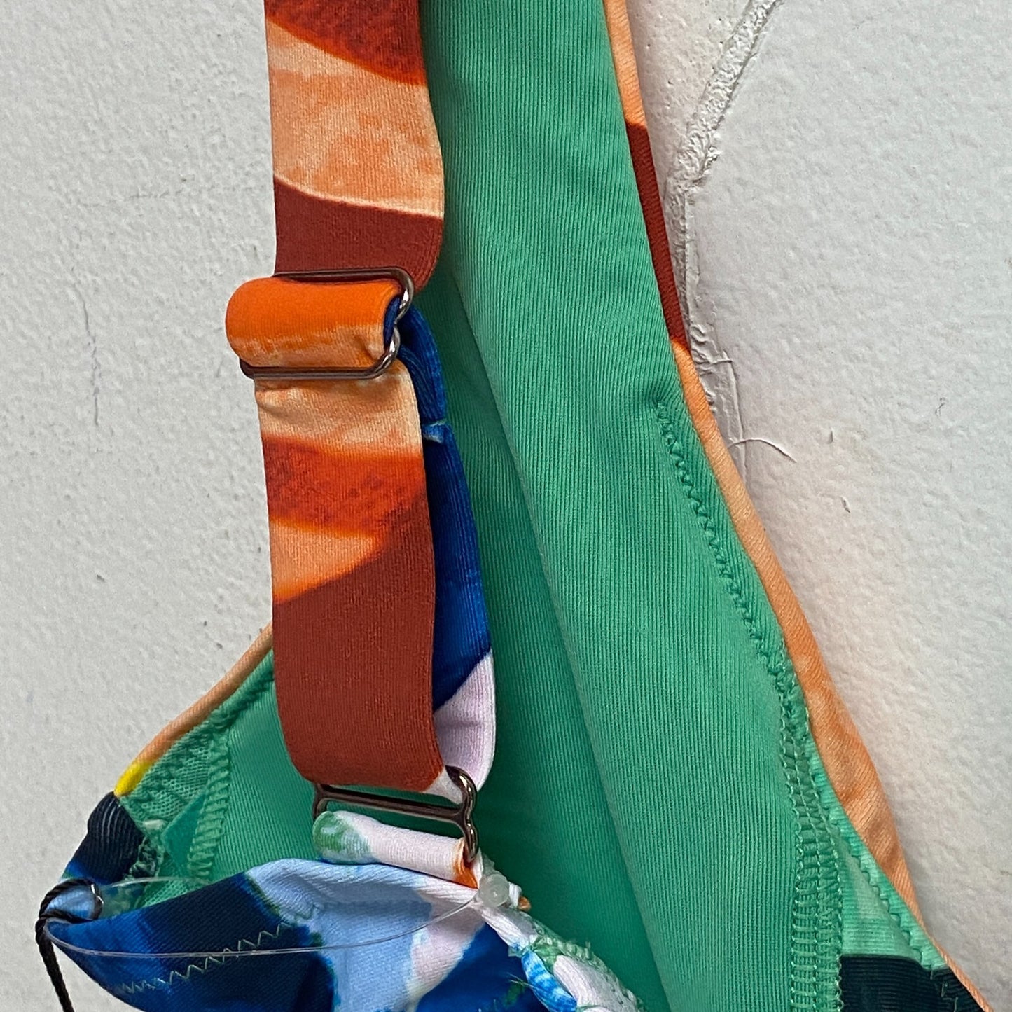 Calia Women's Tie Front Bikini Top Painterly Floral Multi WSA22200PRT BRAND NEW