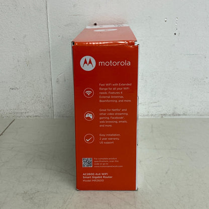 MOTOROLA AC2600 4x4 WiFi Smart Gigabit Router with Extended Range, Model MR2600