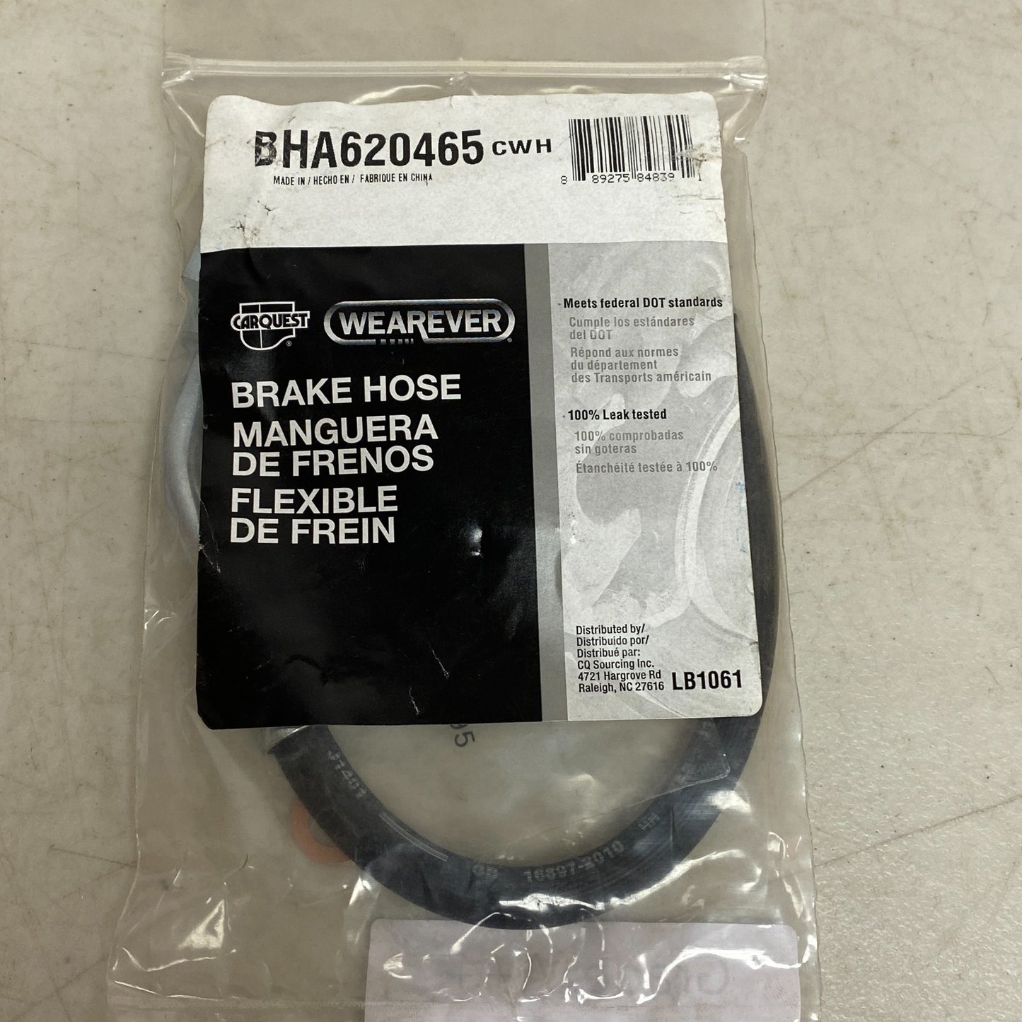 CARQUEST Brake Hydraulic Hose, Black EPDM Rubber, 12.6″, Model BHA620465