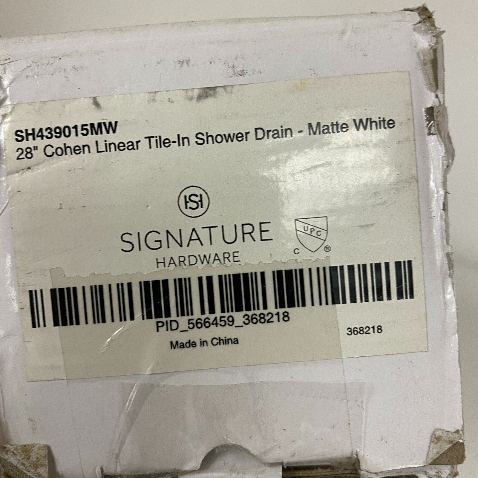 Signature Hardware 28" Cohen Linear Tile-In Shower Drain - Matte White