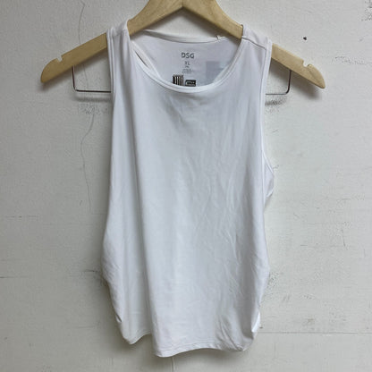 DSG Girls Performance Relaxed Fit Ruched Scoop Neck Tank Pure White DAG13123 New