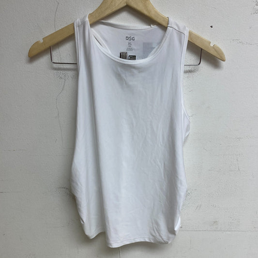 DSG Girls Performance Relaxed Fit Ruched Scoop Neck Tank Pure White DAG13123 New