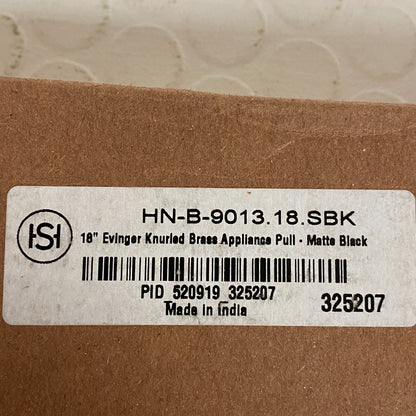 Signature Hardware 18″ Evinger Knurled Brass Appliance Pull Matte Black SH450357