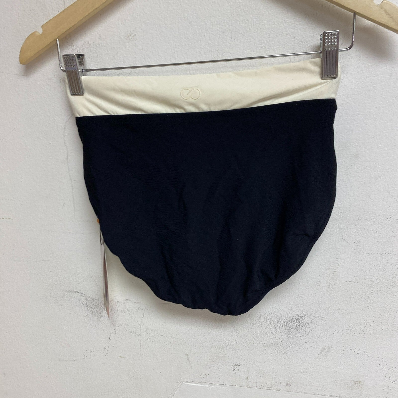 Calia Womens HR Twist Front Bottom Pure Black Solid Summer Trendy WSA22401