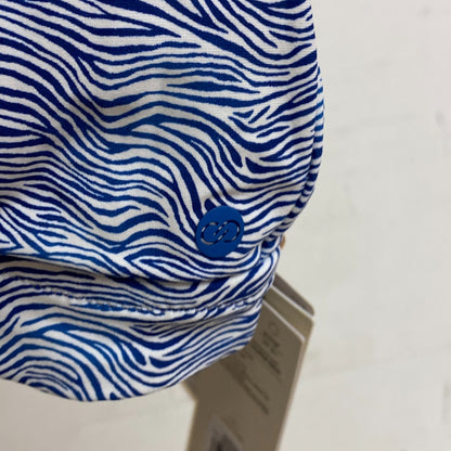 Calia Womens Ruched Front Cross Racerback Swim Top Wave Blue WSA23204PRT New!