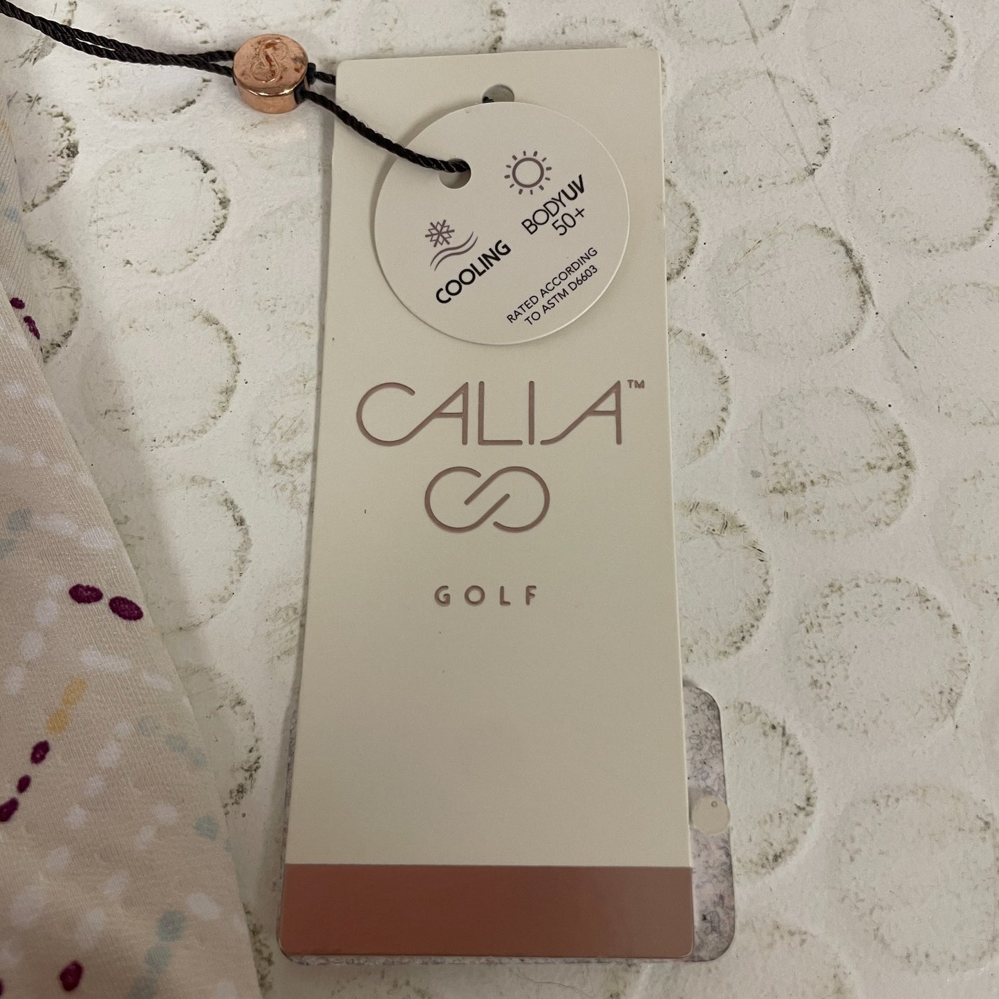 CALIA Women's UV Long Sleeve 1/2 Zip Shirt Mark Making Birch WAX71204 Size XS