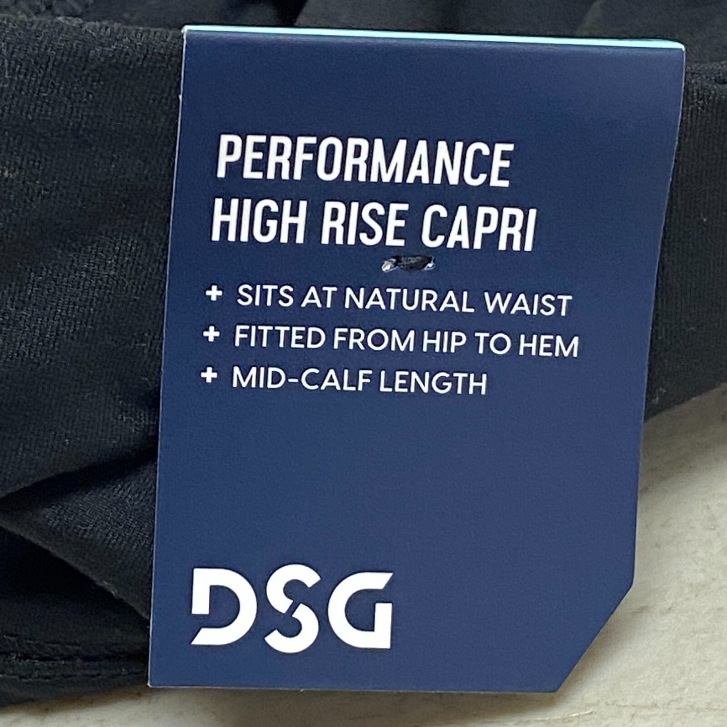 DSG Women Mid-Calf Length Performance High Rise Capri Pure Black DAW39313B