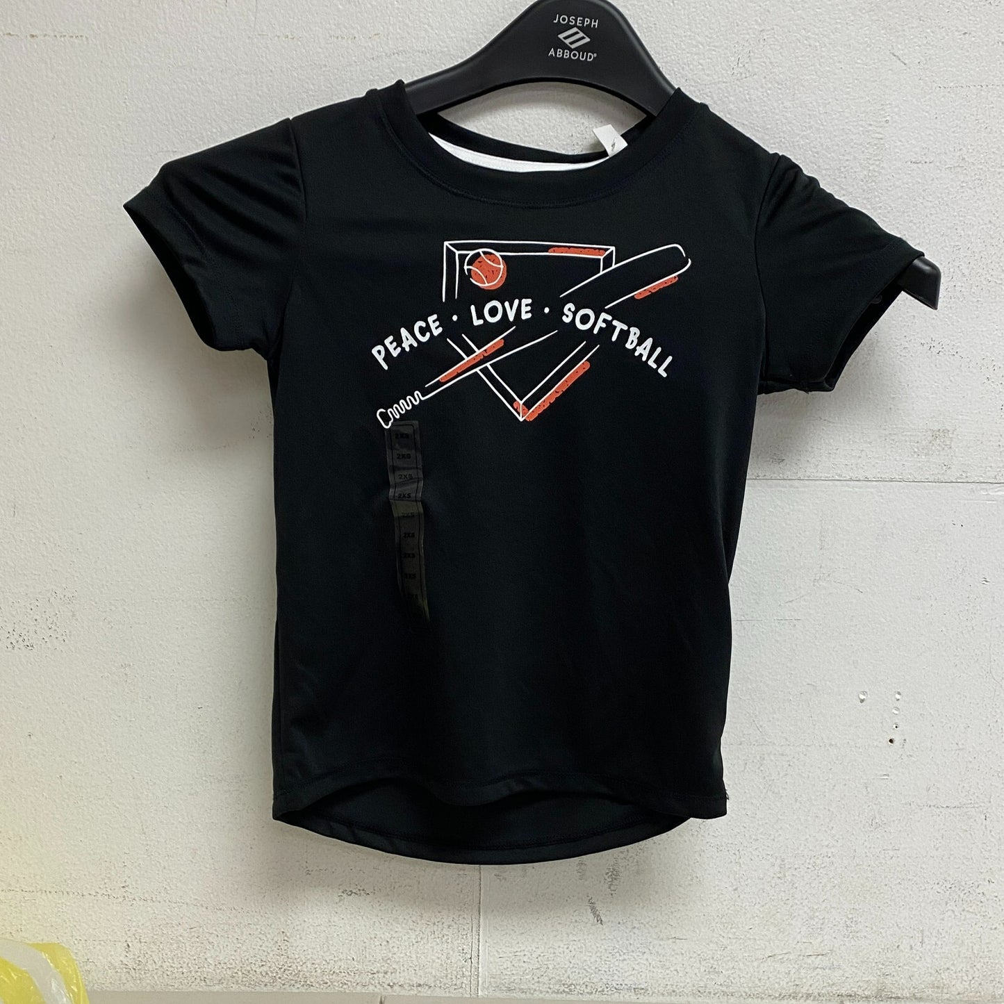 DSG Girl's Crew Neck Graphic Tee Pure Black Peace Softball DAG11100 Trendy Youth