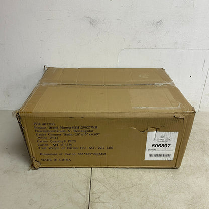 Signature Hardware 20'' x 15'' x 6.69'' Rectangular Porcelain Undermount B,,,,,,