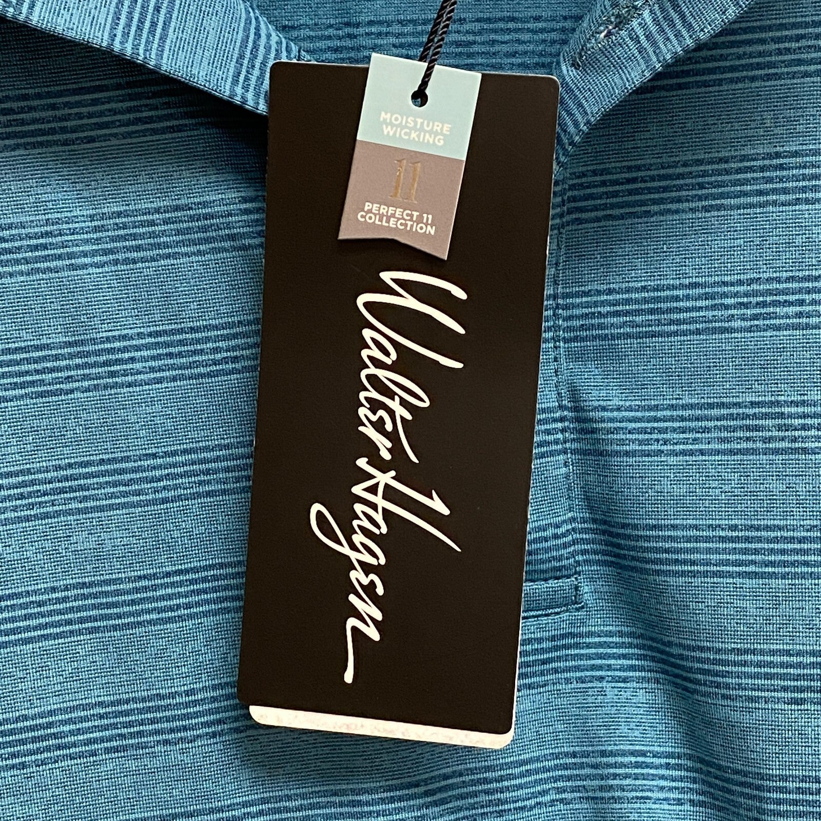 Walter Hagen Mens P11 Fine Line Textured Stripe Polo Brilliant MGA11419SP23