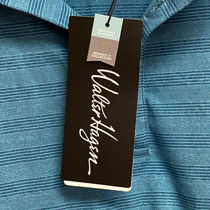 Walter Hagen Mens P11 Fine Line Textured Stripe Polo Brilliant MGA11419SP23