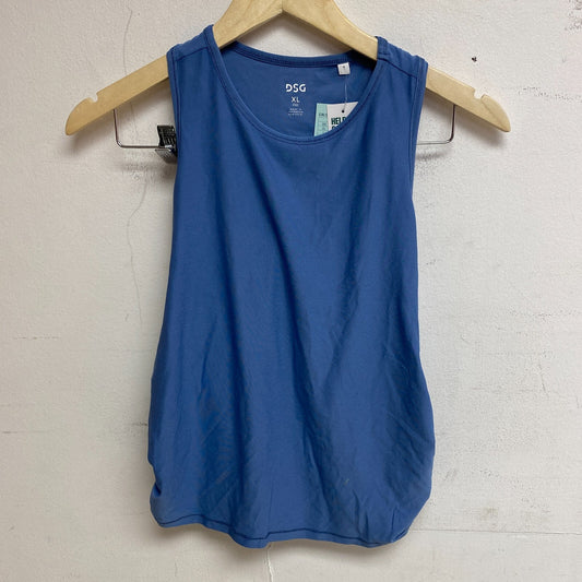 DSG Girls Performance Everyday Relaxed Fit Ruched Tank Basin Blue DAG13123 New