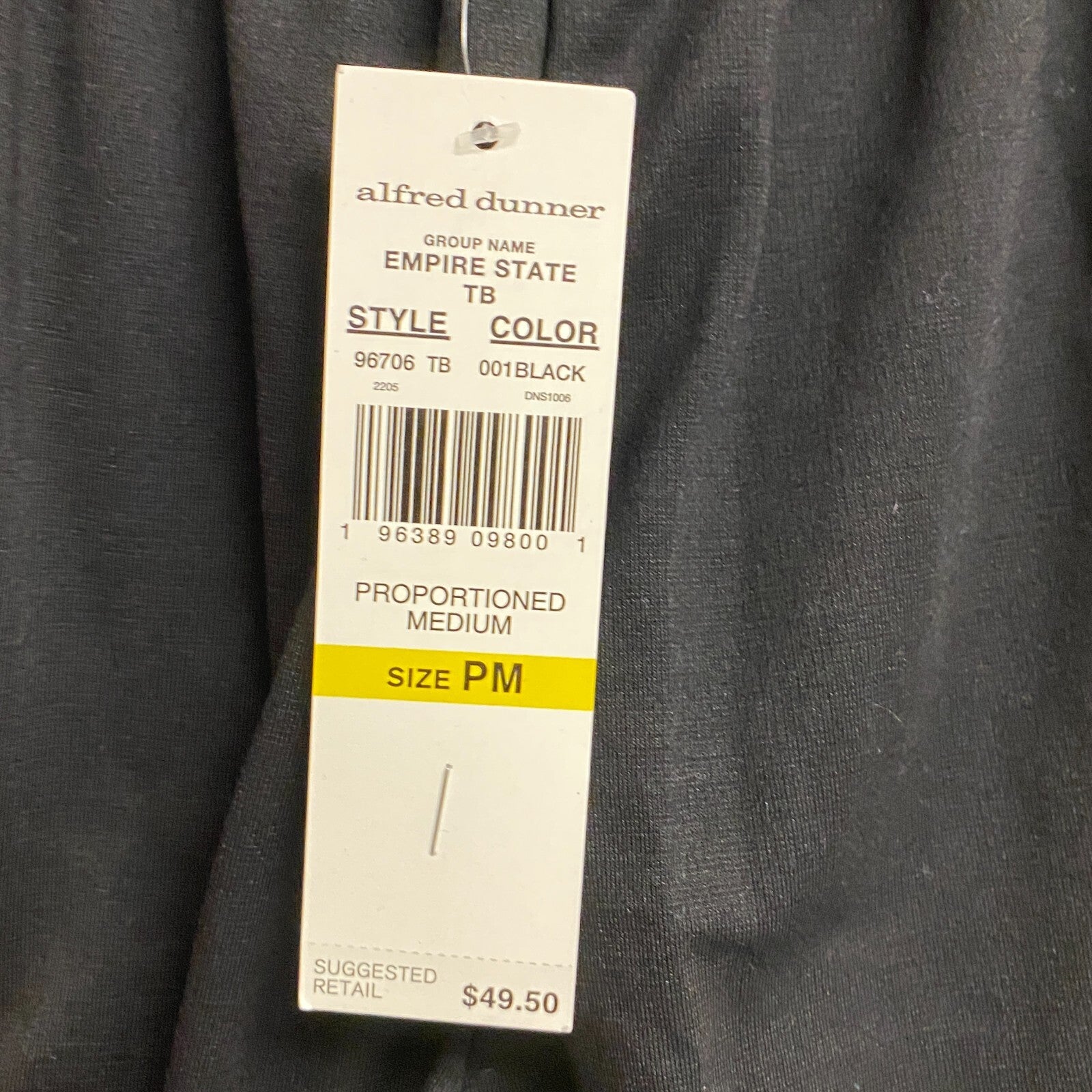 Alfred Dunner Classic Fit Women's Pant Comfort Waist Size PM Color Black