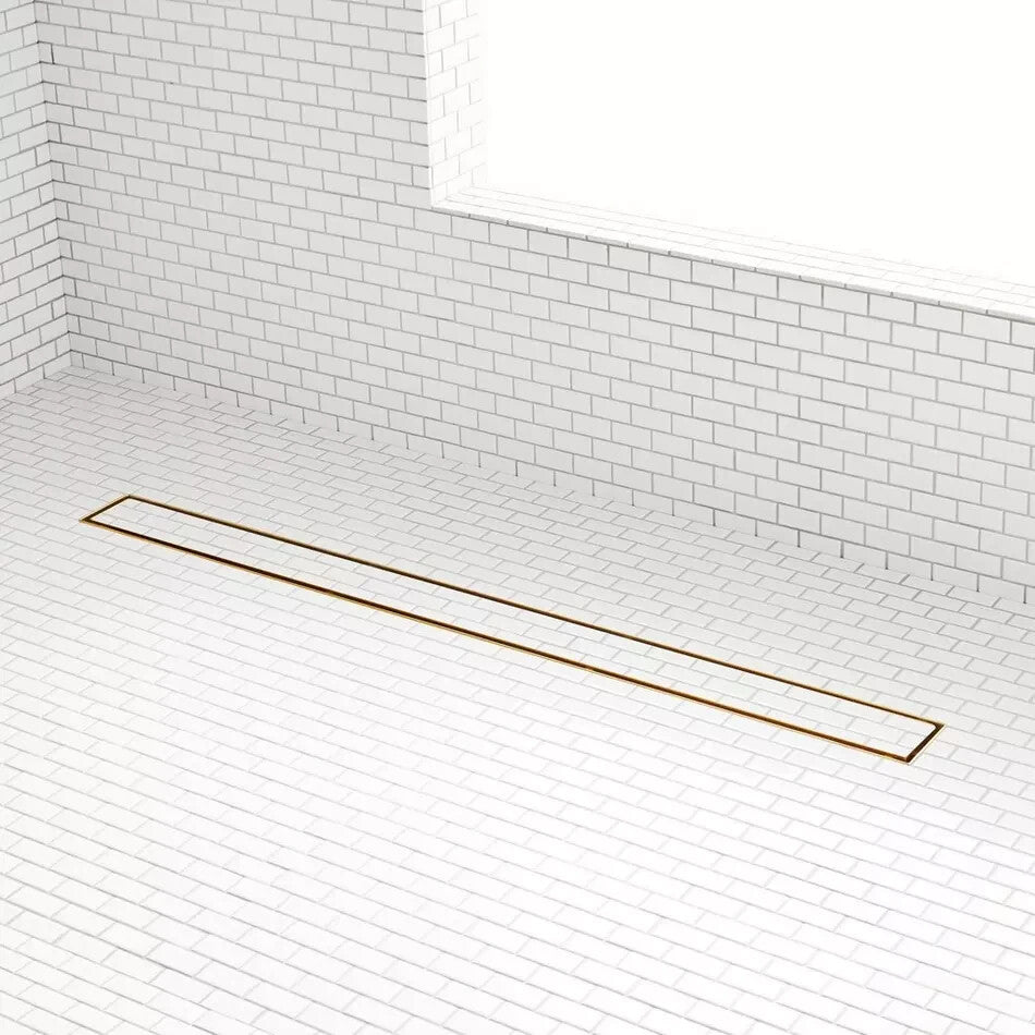 Signature Hardware 40" Cohen Linear Tile-In Shower Drain - Polished Brass