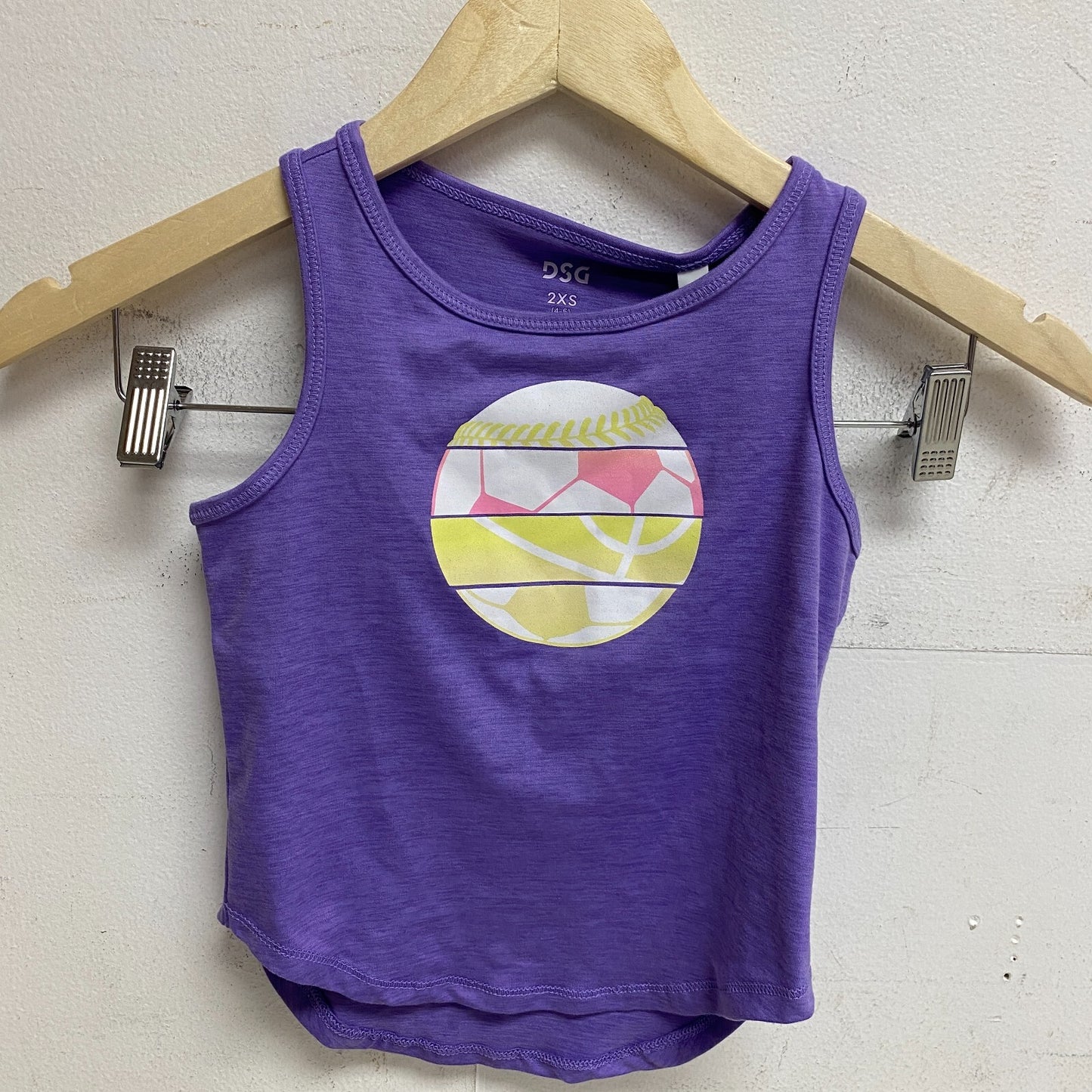 DSG Girl's Graphic Tank Electric Violet Spliced DAG11103SD BRAND NEW