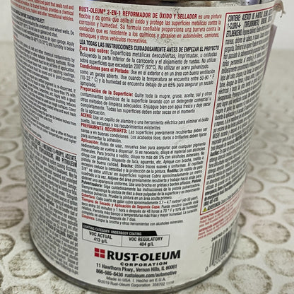 Rust-Oleum 344763 2-in-1 Rust Reform & Seal 1 Quart Matte Black Undercoating