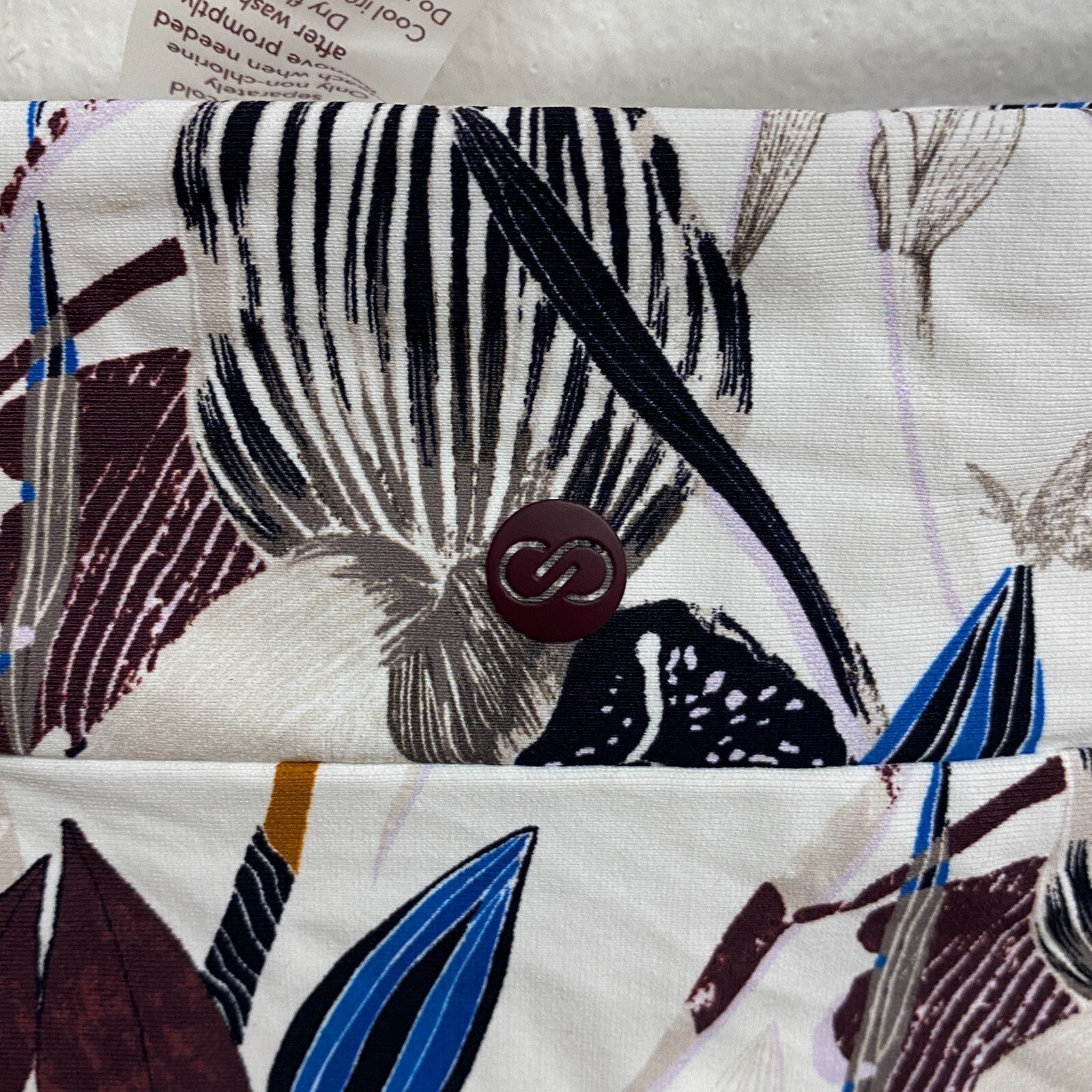 Calia Wide Banded High Leg Swim Bottoms Island Botanical Multi WSA23414PRT