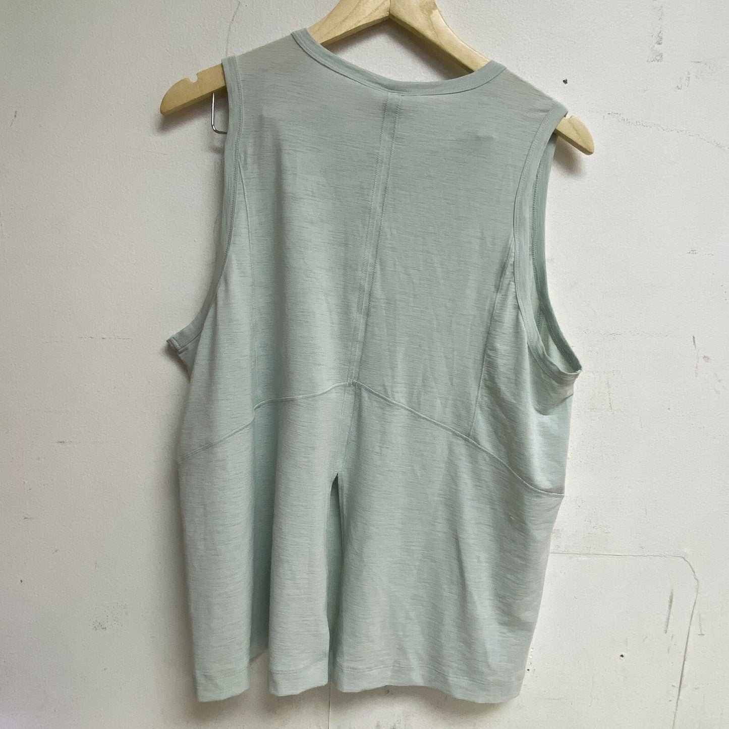 Calia Womens Split Back Muscle Tank Calming Green Sleeveless Solid WAX11223