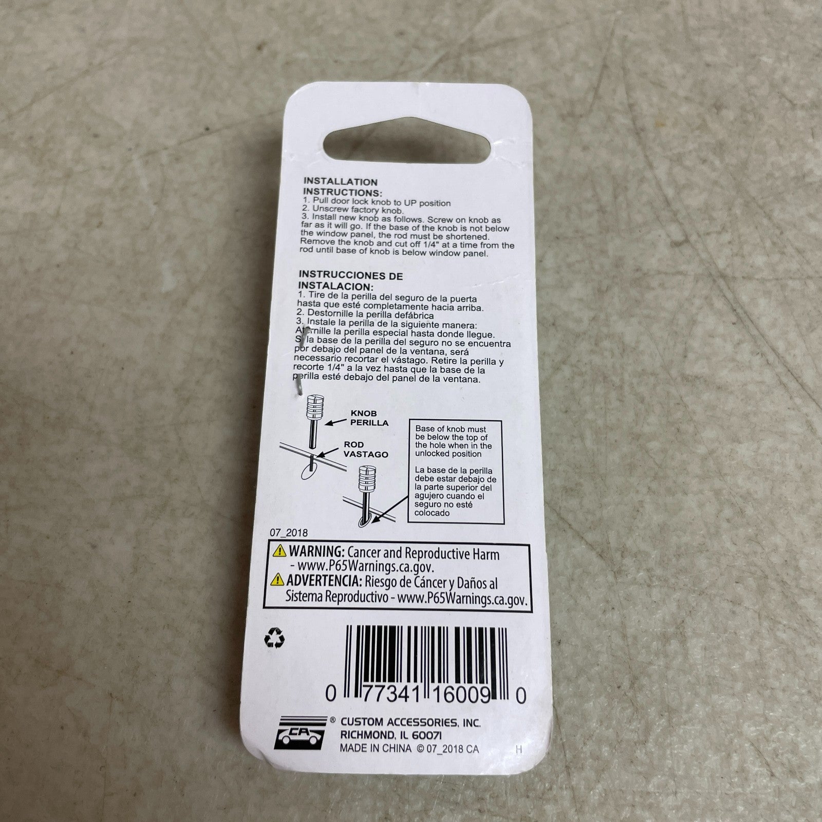 Custom Accessories Machined Aluminum Charcoal Billet Door Lock Knobs Set 16009