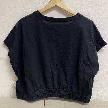 DSG Women's Cinched Hem T-Shirt Pure Black Solid Short Sleeve DAW12116