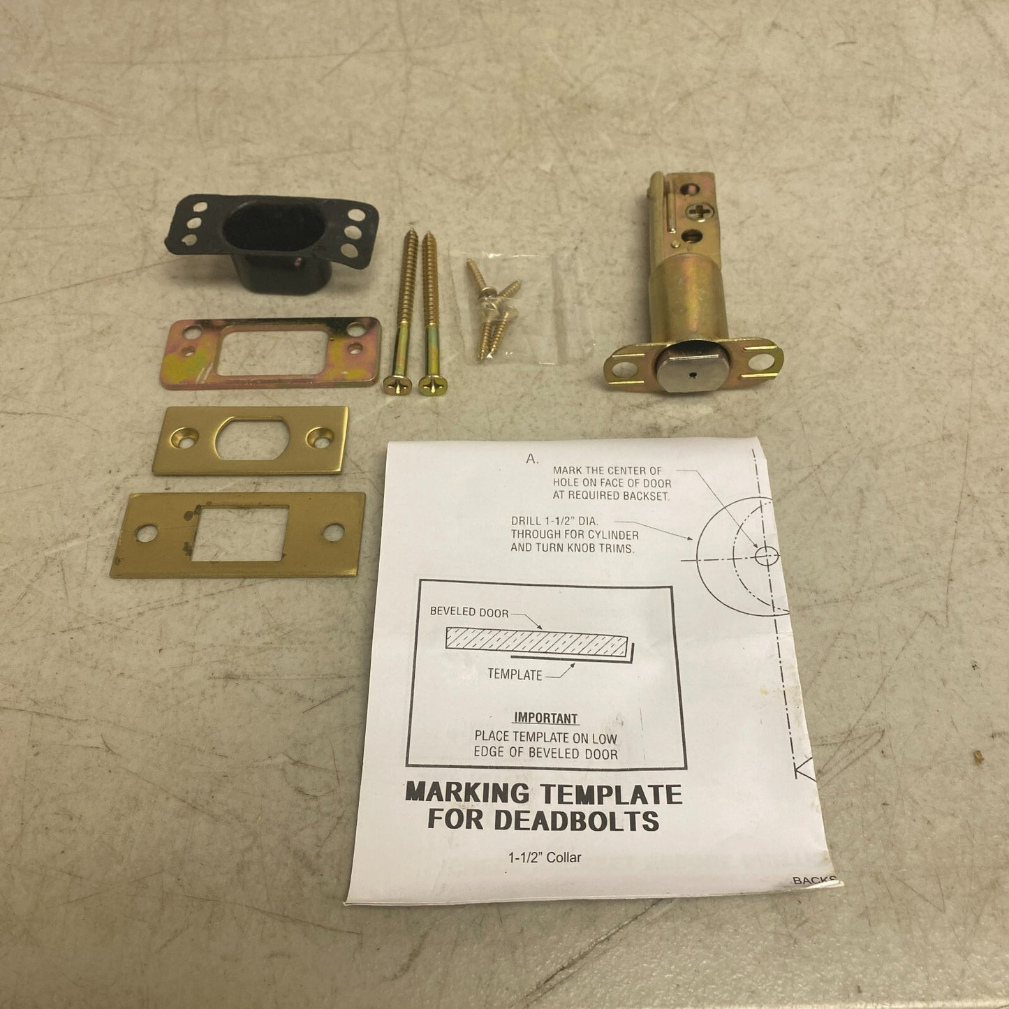 Signature Hardware Deadbolt 2-3/4'' Latch Set - Satin Brass