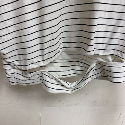 CALIA Womens Keyhole Crop Rashguard Stripe White Long Sleeve WSA22802PRT