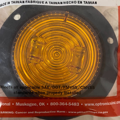 Optronics 2.5″ Round Amber LED Marker Light Flange Mount 5-Pack MCL527AFBP
