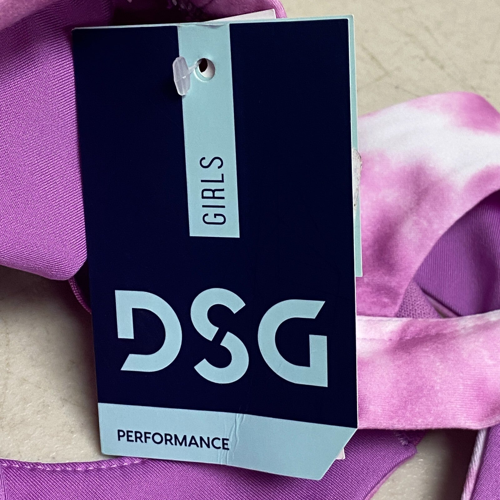 DSG Girls Performance Swim Aspire Bra Top PRT Stripe Dye Pink DAG11700PRTXG