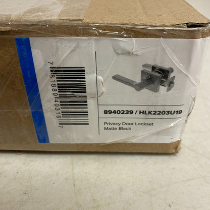 Signature Hardware Mabry Flat Lever Privacy Door Set Matte Black HLK2203U19