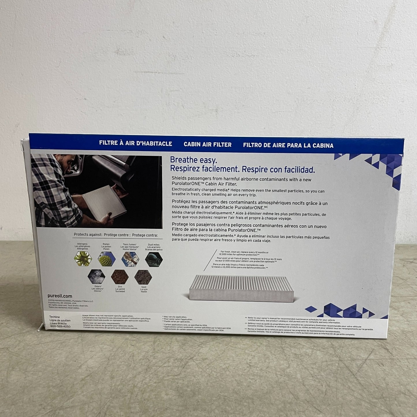 Purolator ONE Cabin Air Filter Activated Carbon 13.1x7.5x1.9 C25685
