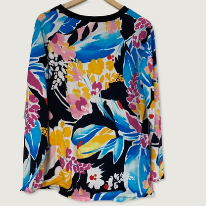 DSG Womenâs Melanie Printed Long-Sleeve Top Deco Trop Casual Activewear