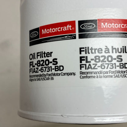 Ford Motorcraft Oil Filter FL-820S , Used- Like New
