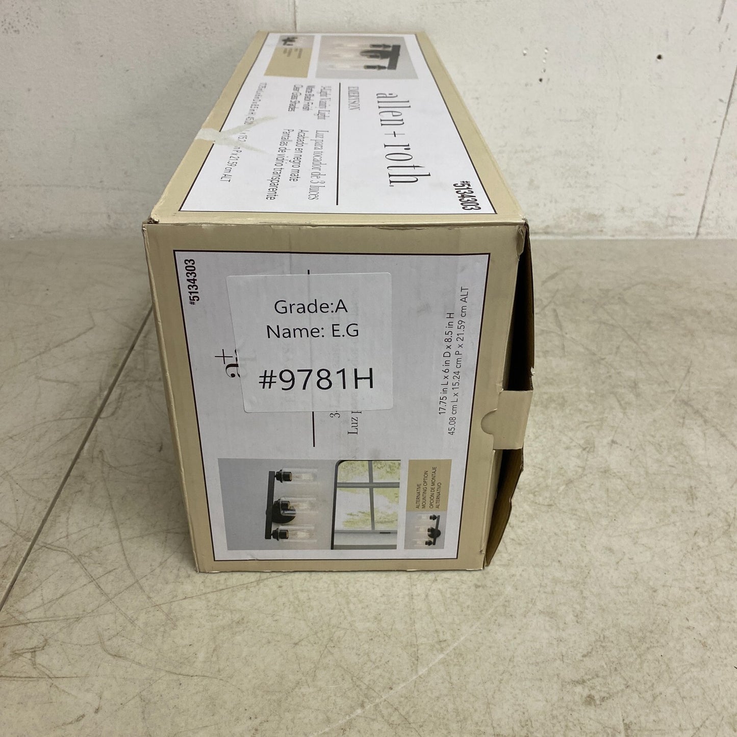 allen + roth Emeryson 17.75-in 3-Light Matte Black Transitional Vanity Light