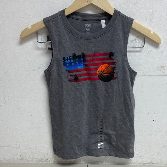 DSG Boys Training Relaxed Cotton Graphic Tank Mid Gray Basketball DAB12111H