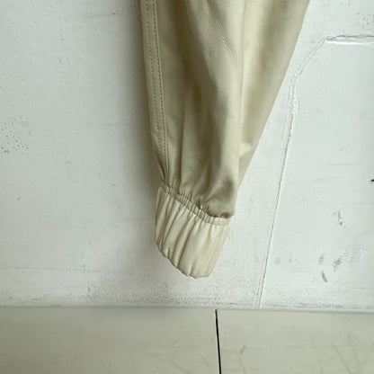 CALIA Women's High-Rise Leather Jogger Relaxed Fitted Chantilly WAX32302