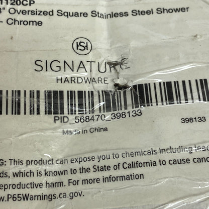 Signature Hardware 23-5/8" Oversized Square Stainless Steel Shower Head - Chrome