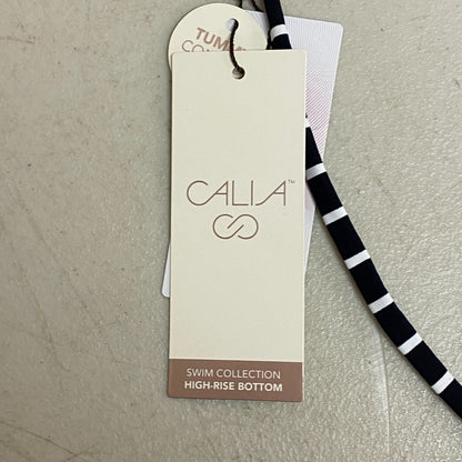 Calia Women's Shirred V Front Mid Rise Bottom Stripe Black WSA23415PRT New!