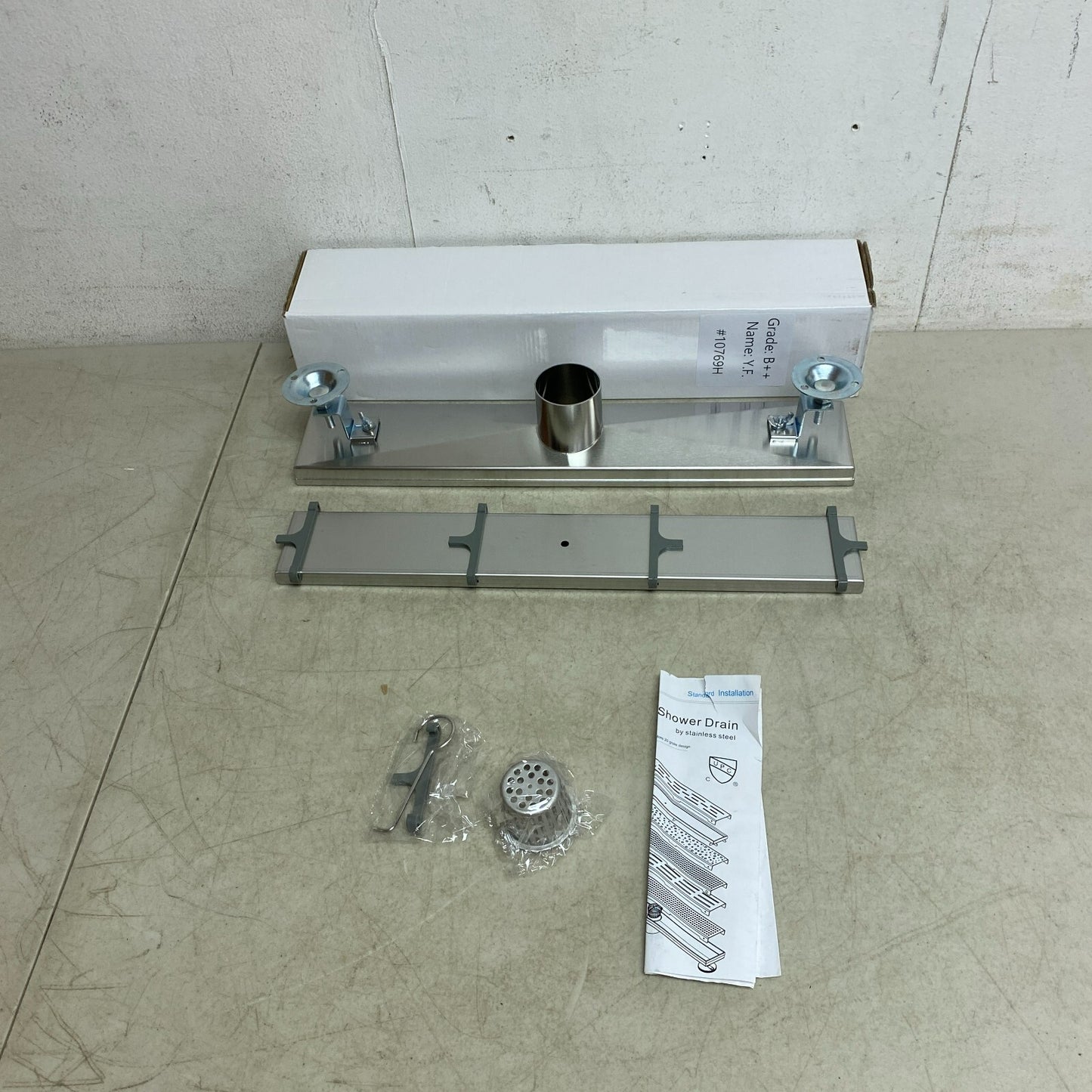 Signature Hardware 18" Cohen Linear Tile-In Shower Drain - Brushed Stainless,,,