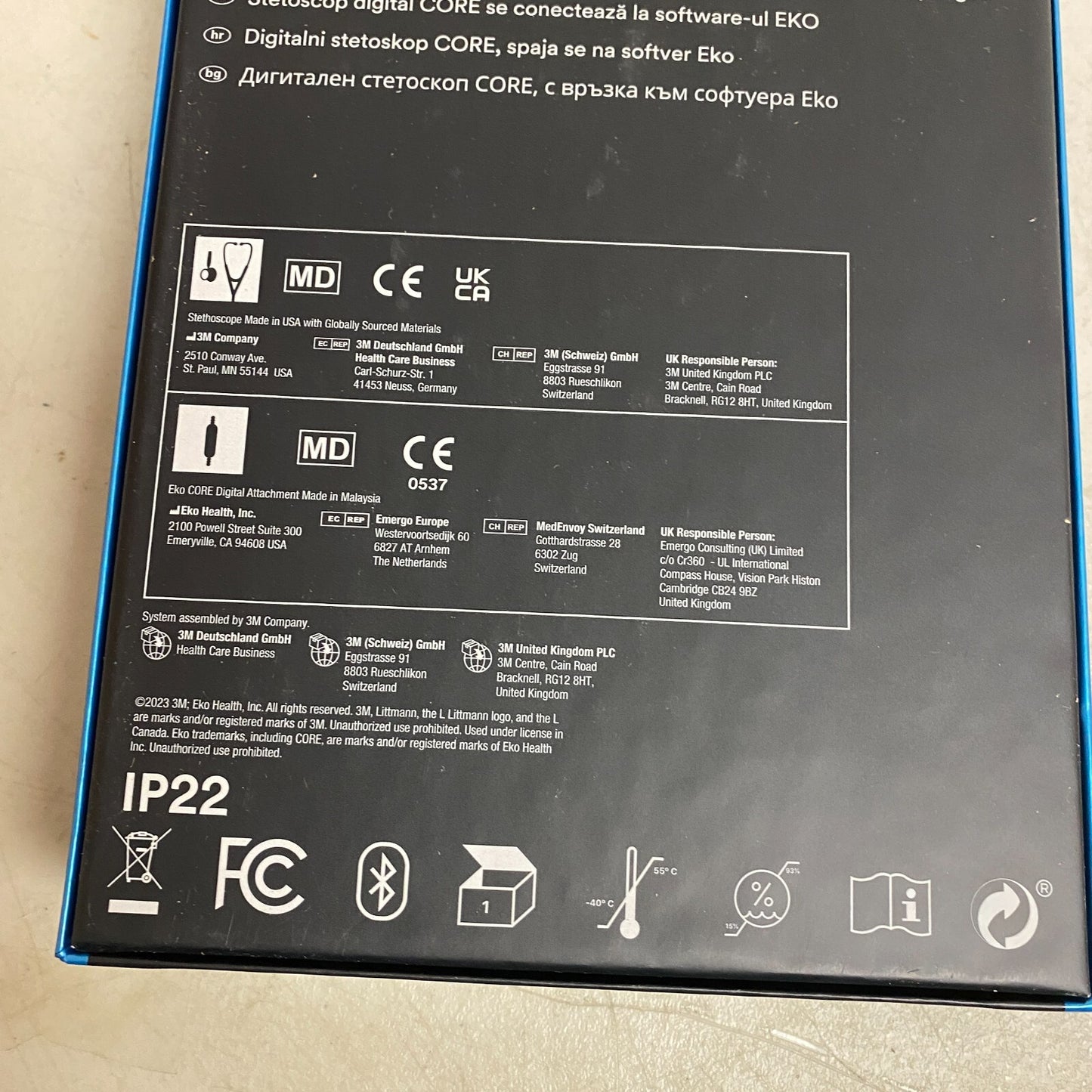 3M Littmann Quality Core Digital Stethoscope System, Black Matte-Finish 8490