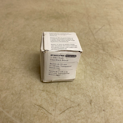 Amerock Glacio 1⅜″ Square Clear/Black Bronze Cabinet Knob BP36653CBBR